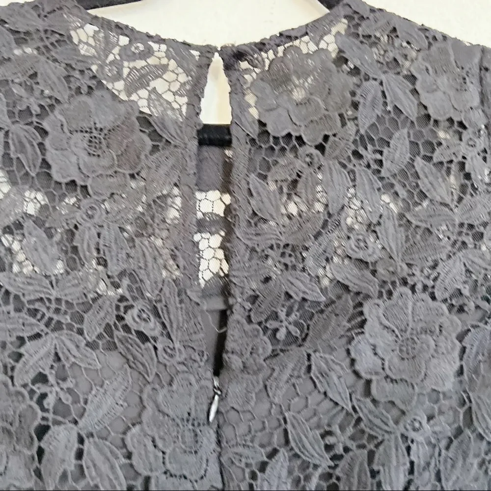 J.Crew Floral Lace Shift Dress in black size US2